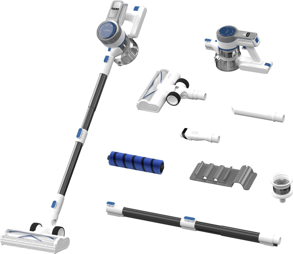 Looki Airbot - 4-in-1 Steelstofzuiger en Kruimelzuiger - 22KPA - Draadloos & Zakloos - Oplaadbaar - 250W - Stofzuiger Zonder zak