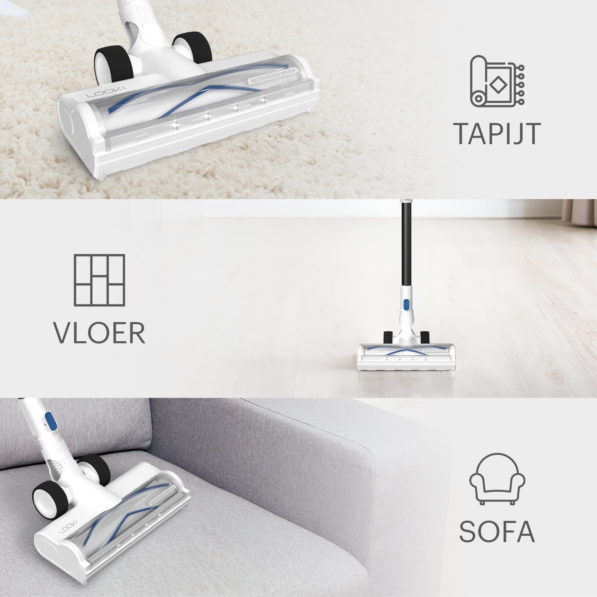 Looki Airbot - 4-in-1 Steelstofzuiger en Kruimelzuiger - 22KPA - Draadloos & Zakloos - Oplaadbaar - 250W - Stofzuiger Zonder zak