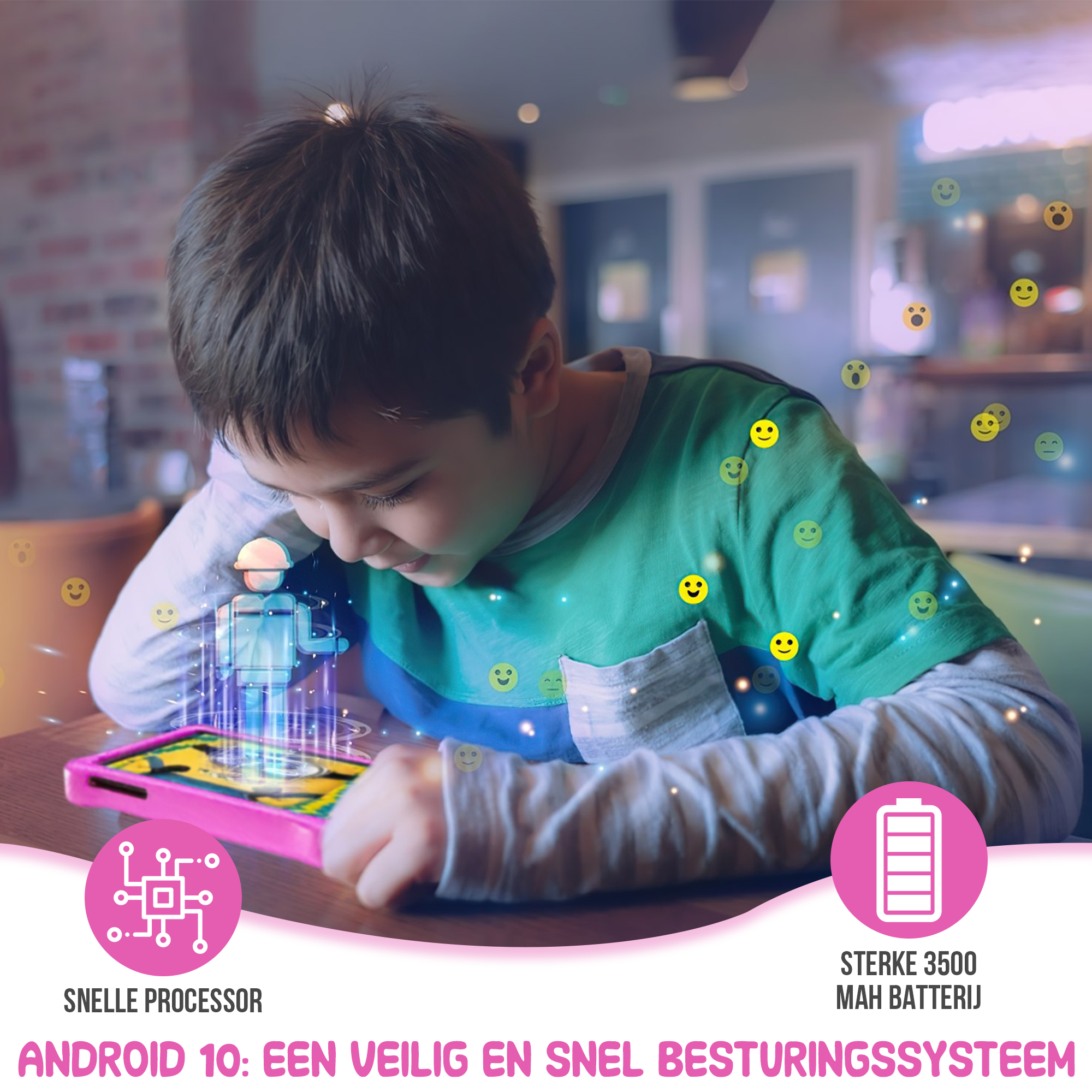 Looki KidsTab Pro - Camera Voor & Achter – Roze